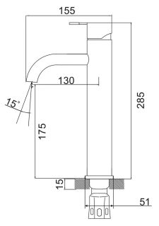 Смеситель для раковины РМС SUS128BL-001F-1 чёрный